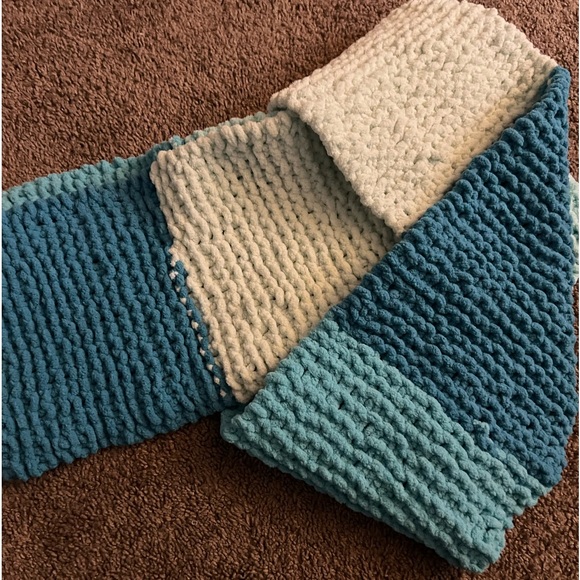Other - Bernat teal xxl blues adult size homemade knitted scarf